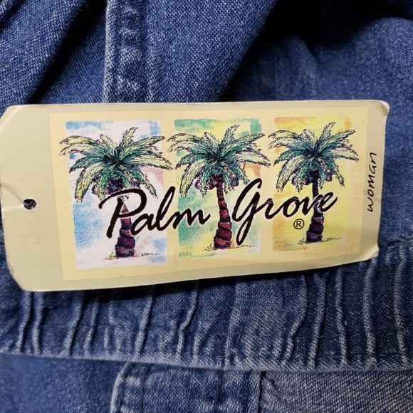 Palm Grove Womens Cropped Jeans Size 3X Palm Tree Embroidery Drawstring 44x19.5‎ - Picture 6 of 7